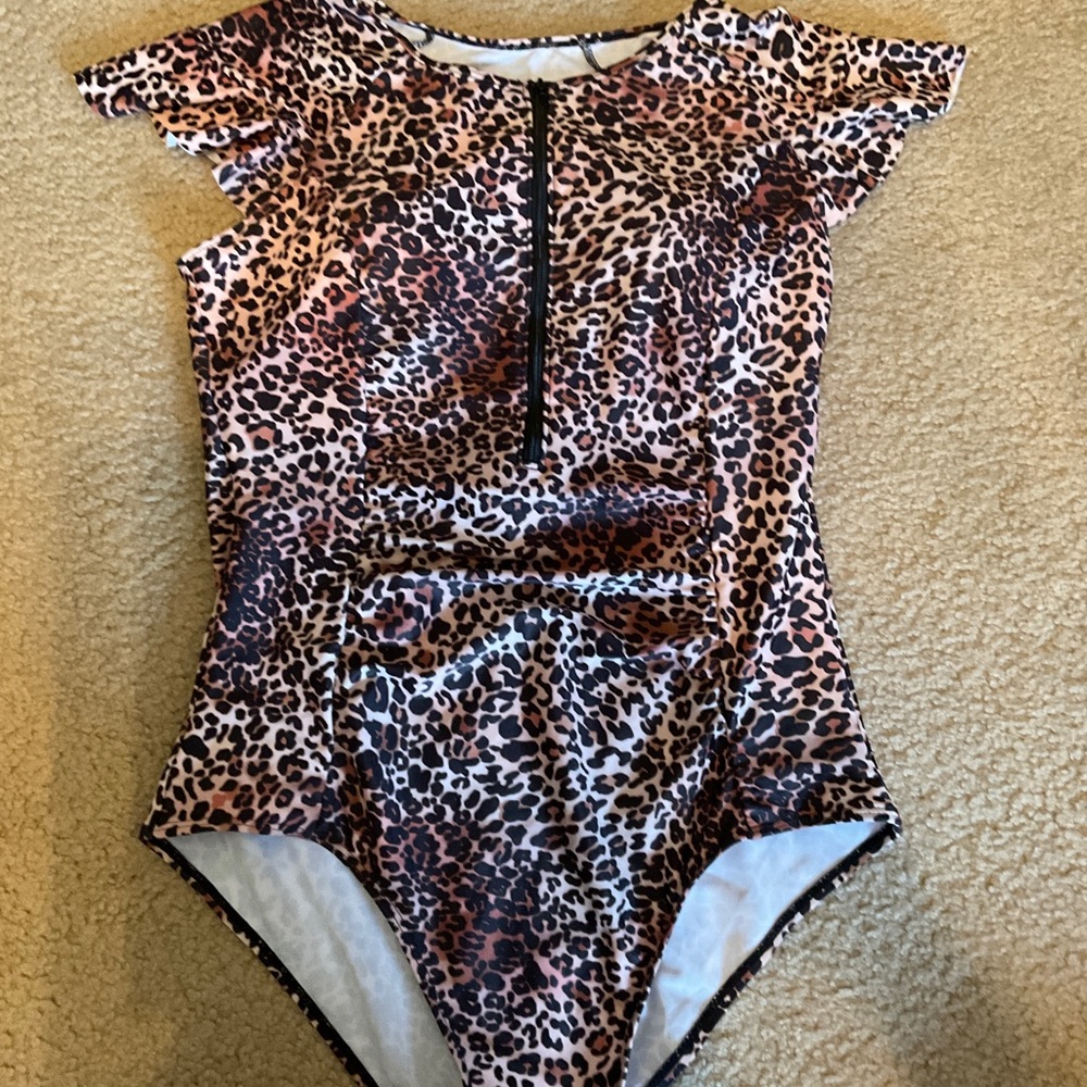 One Piece Animal Print Bathing Suit. Sz. 14 W